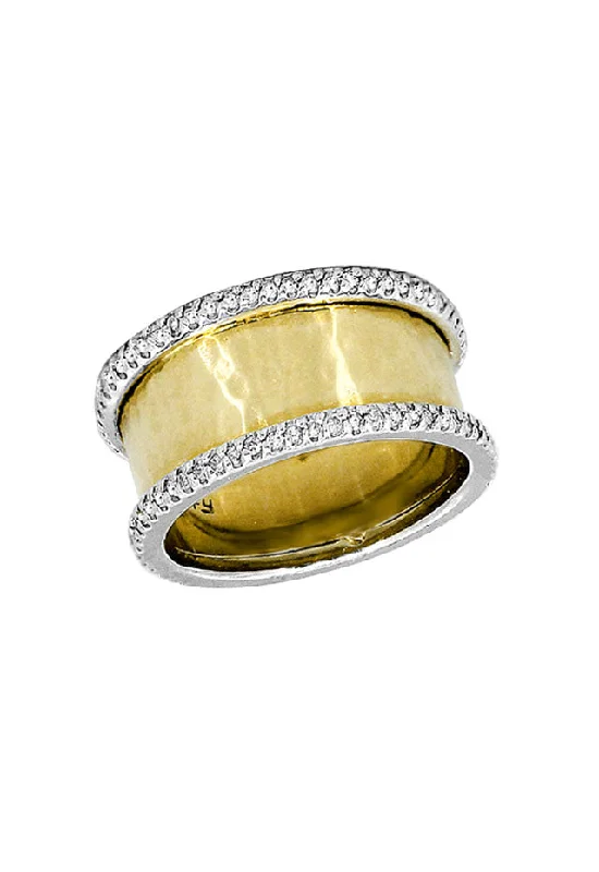 D'Oro 14K Yellow and White Gold Diamond Ring, 0.36 TCW