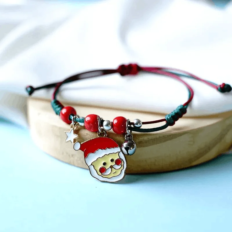 Adjustable Christmas Rosy Cheeks Santa Wish / Friendship Bracelet