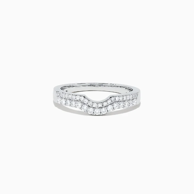 Pave Classica 14K White Gold Curved Diamond Band, 0.32 TCW