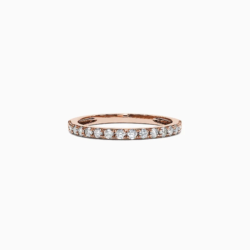 Pave Rose 14K Rose Gold Diamond Band, 0.34 TCW