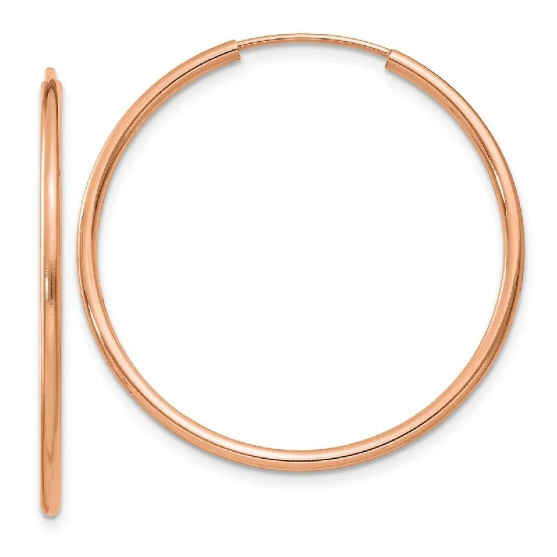 Curata 10k Rose Gold Polished Endless Tube Hoop Earrings - 33x33mm