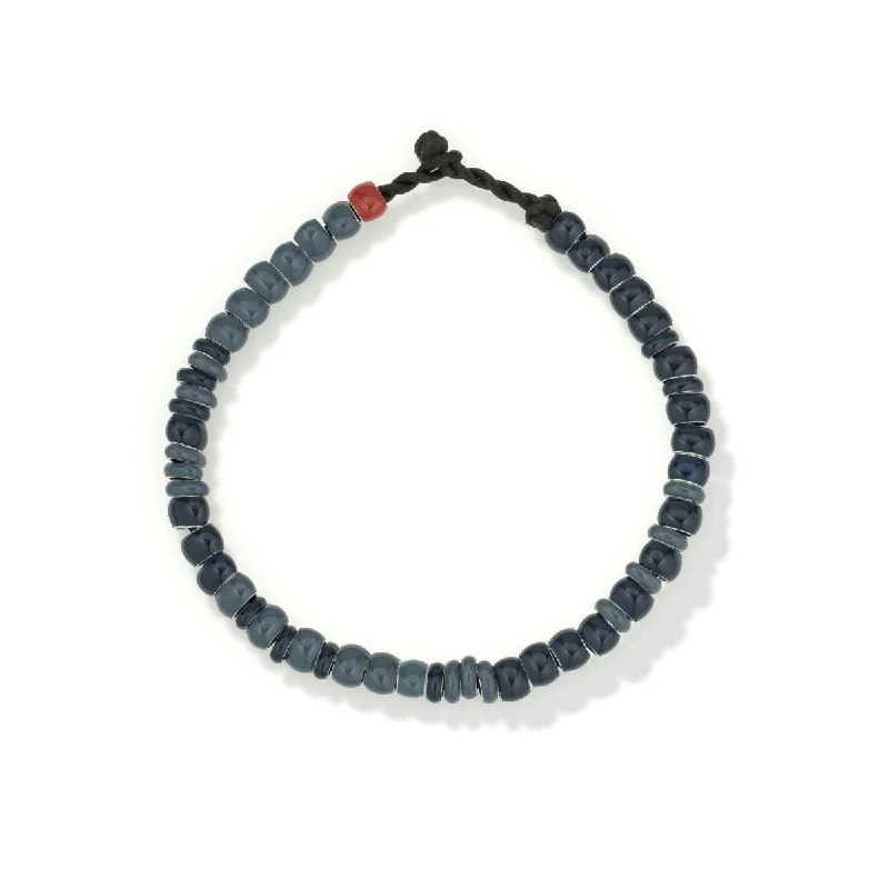 Bead Party Men's Denim Blue Enamel Bracelet