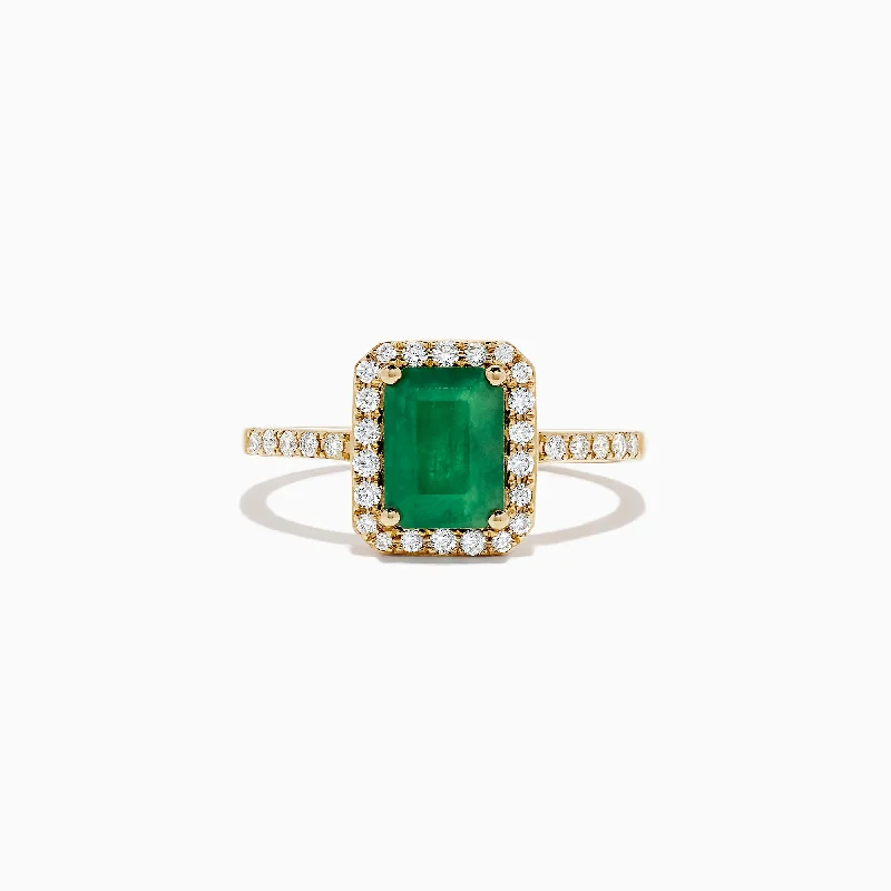 Brasilica 14K Yellow Gold Emerald and Diamond Ring, 1.69 TCW