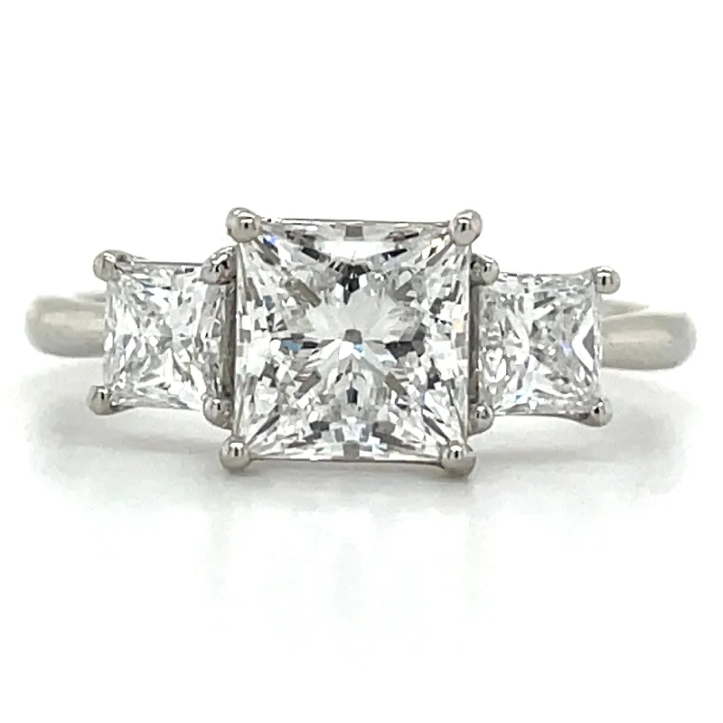 Sienna - Platinum Princess Cut Three Stone Laboratory Grown Diamond Engagement Ring