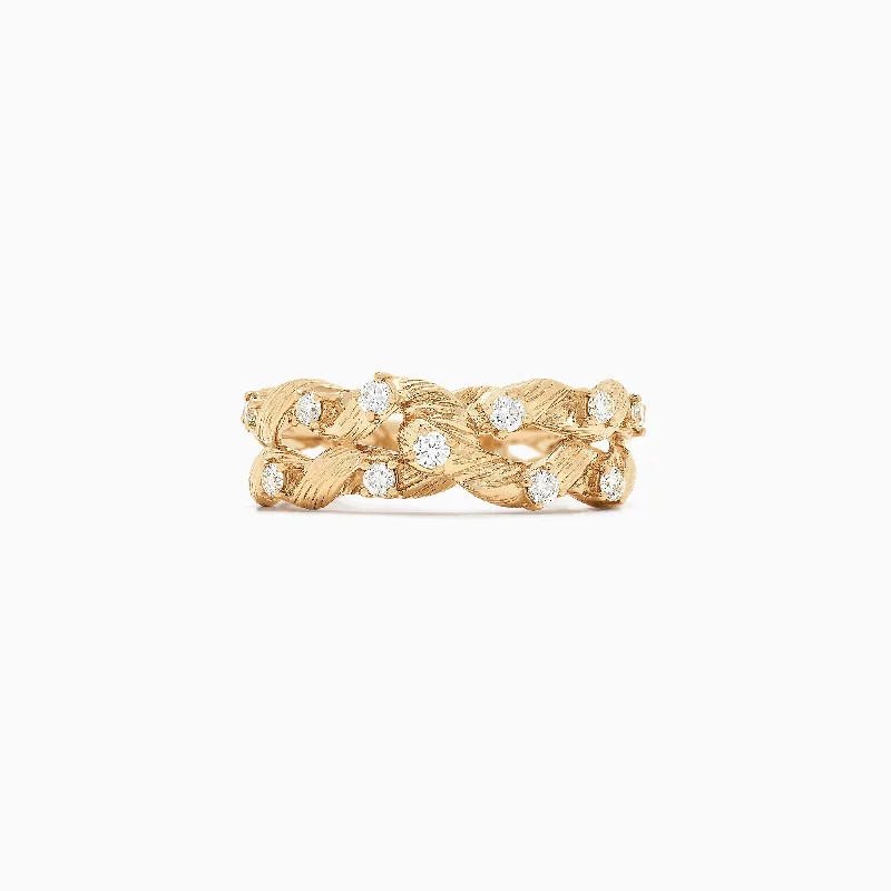 D'Oro 14K Yellow Gold Diamond Ring, 0.33 TCW