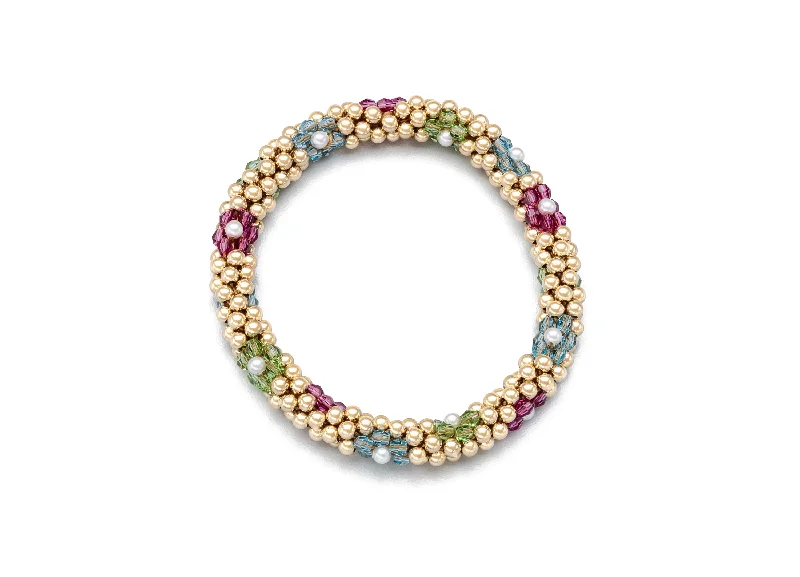 3mm Cluster Bracelets, Gold and Silver Floret Design (Click to View All)