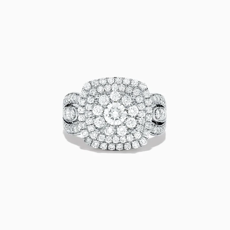 Pave Classica 14K White Gold Diamond Cluster Ring, 1.85 TCW