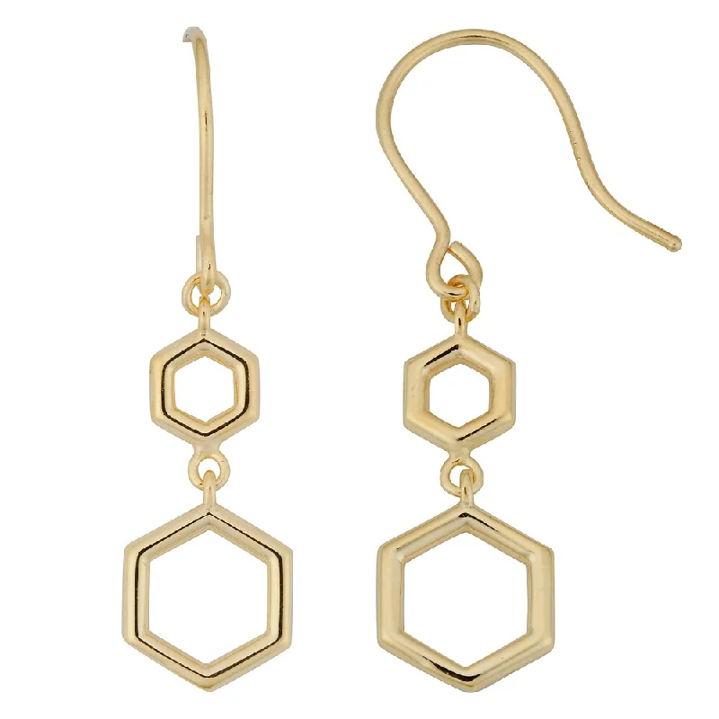 Fremada Italian 10k Yellow Gold Geometric Drop Dangle Earrings