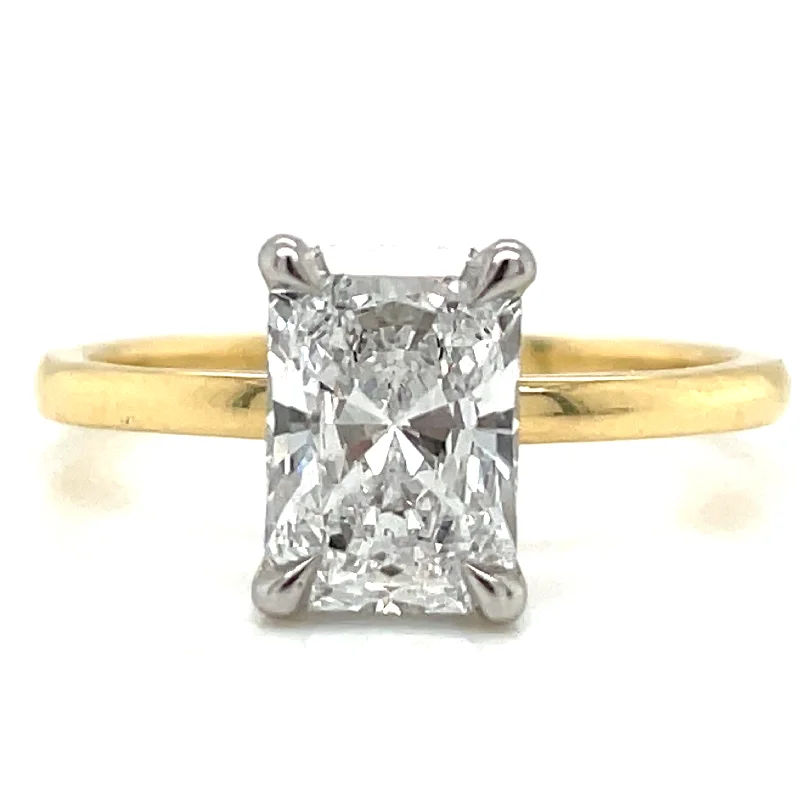 Zara - 18ct Yellow Gold 1.45ct Laboratory Grown Radiant Diamond Engagement Ring with Hidden Halo