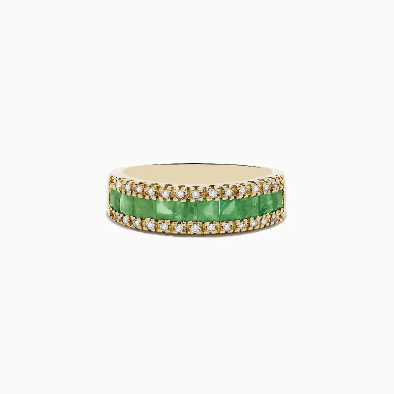 Brasilica 14K Yellow Gold Emerald and Diamond Ring, 1.27 TCW