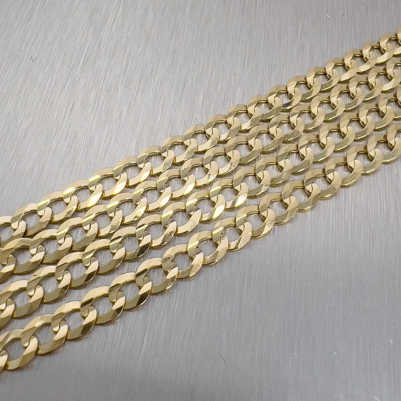 14k Yellow Gold Flat Cuban Curb Link 5.60mm Chain Necklace 24" 20.2g ITALY