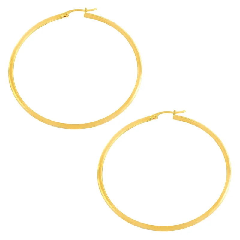 Fremada 10k Yellow Gold 35-mm Polished Tube Hoop Earrings