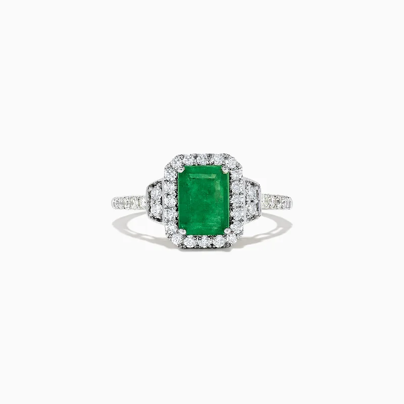 Brasilica 14K Two Tone Gold Emerald and Diamond Ring, 1.90 TCW