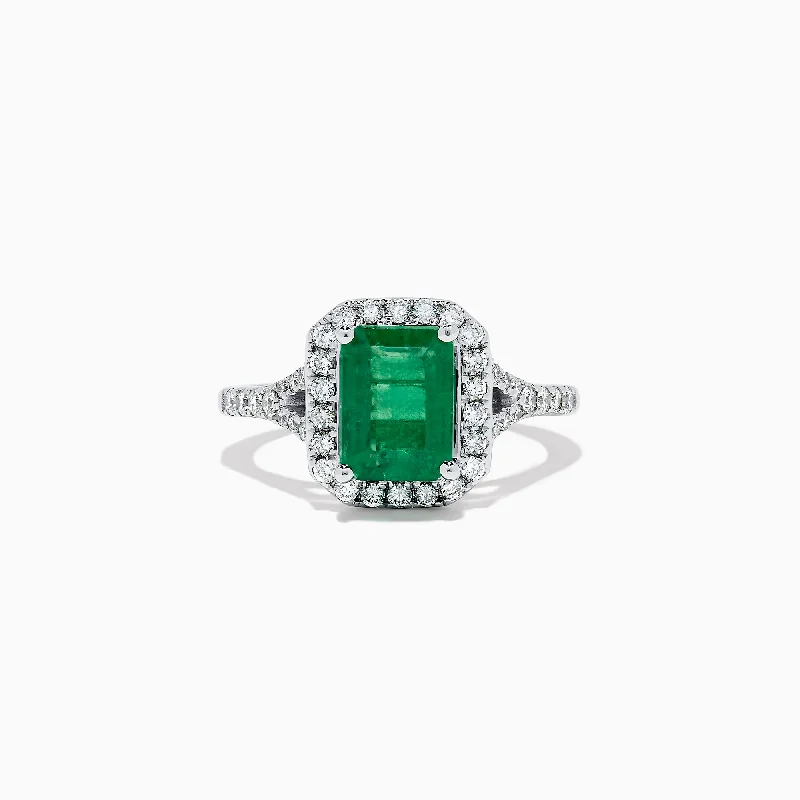 Brasilica 14K White Gold Emerald and Diamond Ring, 2.81 TCW