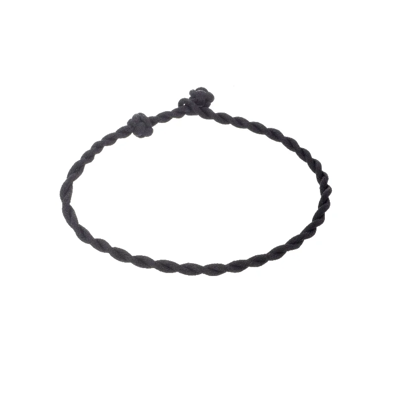 Twisted Braid Black Cord Bracelet - Men's