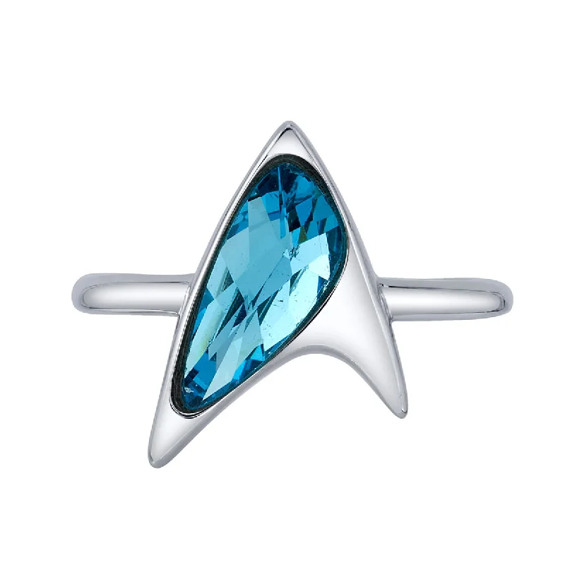 Star Trek X RockLove Blue Crystal Delta Ring