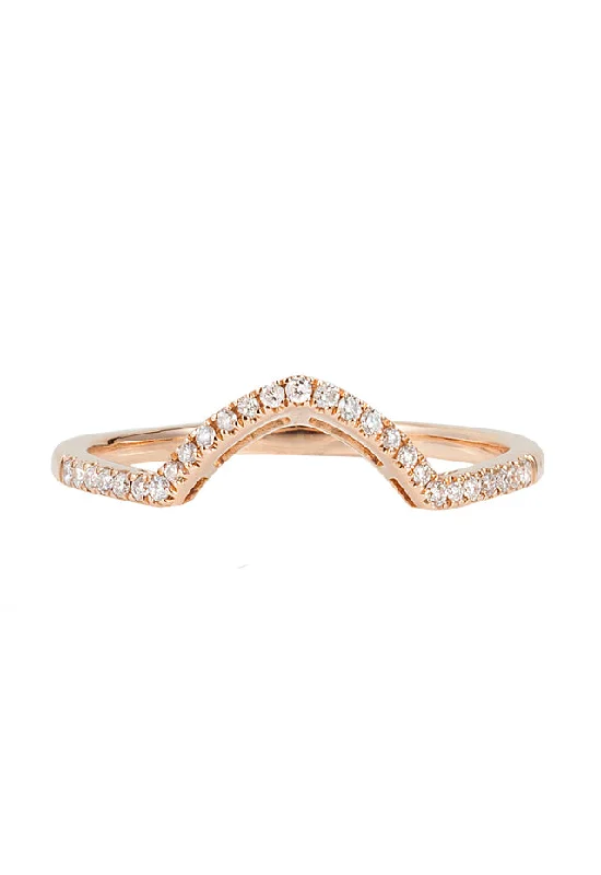 Pave Classica 14K Rose Gold Curved Diamond Stacking Band