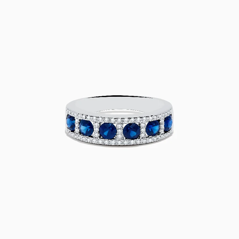 Royale Bleu 14K White Gold Sapphire and Diamond Ring, 1.66 TCW