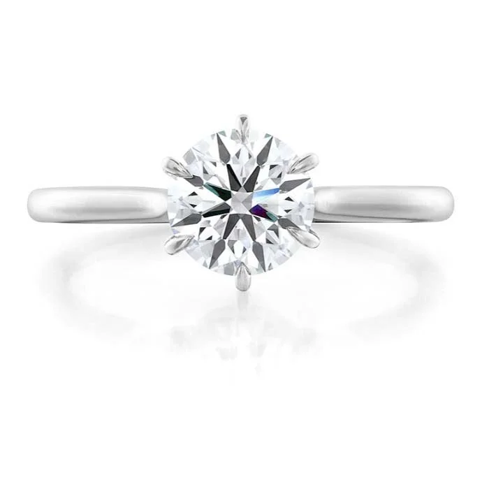 Hearts On Fire .50CT Camilla Six-Prong Solitaire Complete Engagement Ring in Platinum