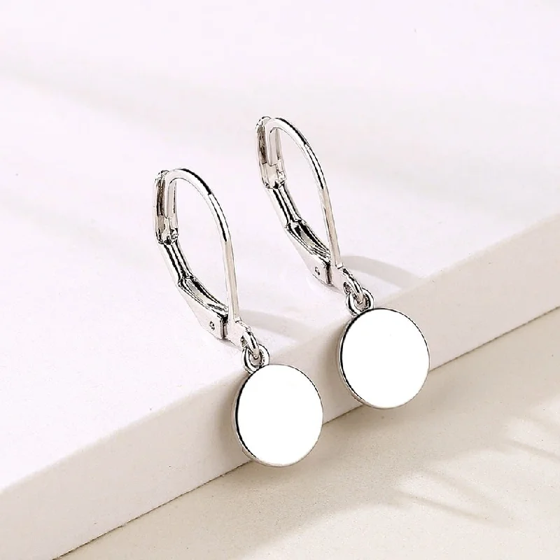 Sterling Silver Disc Leverback Earrings