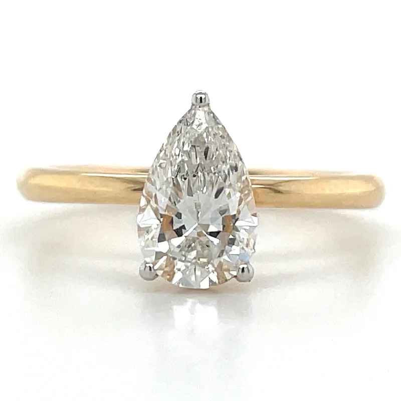 Eve - 14ct Yellow Gold 1.08ct Laboratory Grown Pear Cut Diamond Engagement Ring