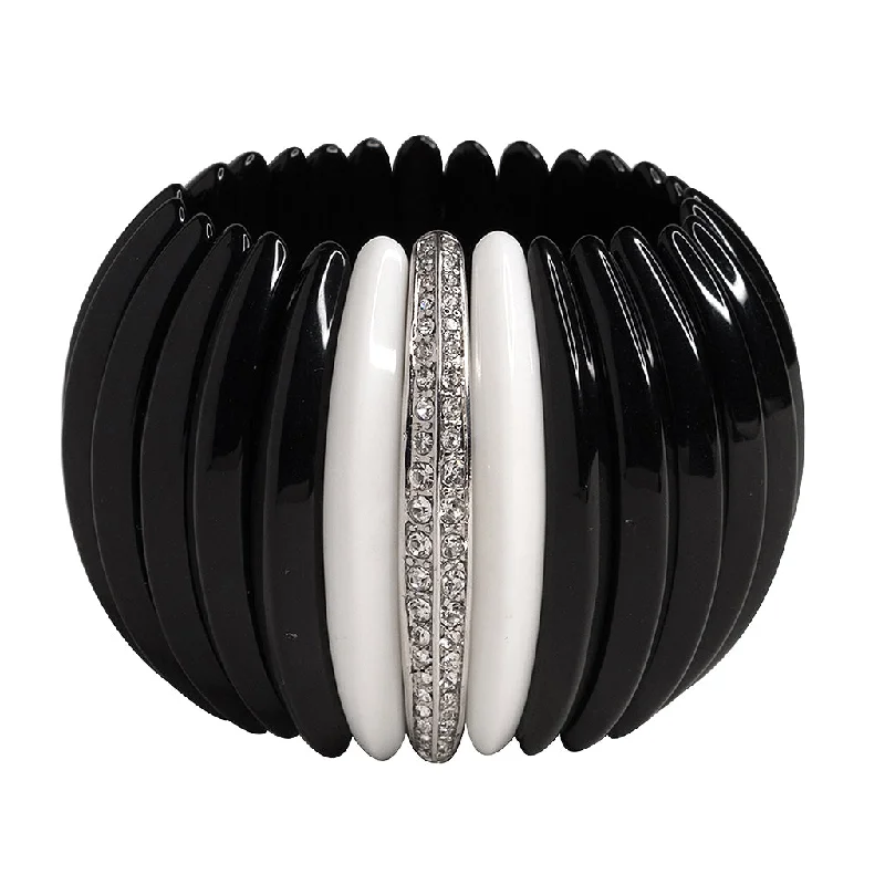 Black & White Stretch Cuff Bracelet