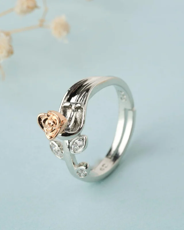 925 Sterling Silver Beautiful Rose Ring R01602