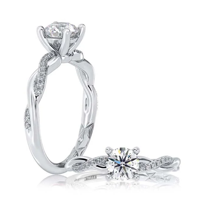 A. Jaffe Twist Engagement Ring Semi-Mounting in 14K White Gold