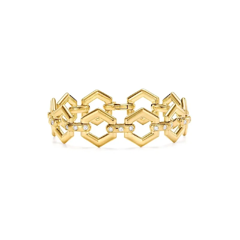 18K Beehive Link Bracelet