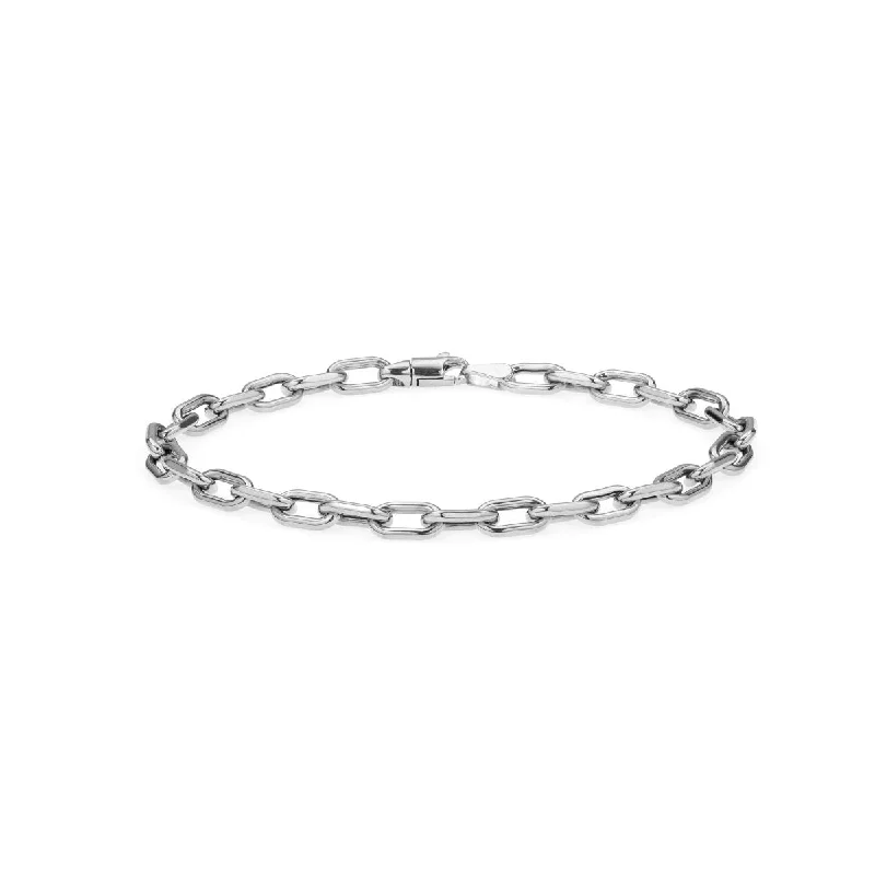 4mm Italian Chain Link Bracelet in Sterling Silver