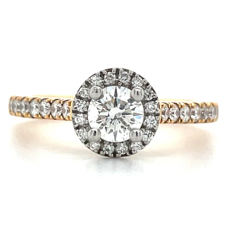 Hazel - 18ct Rose Gold Earth Grown Round Brilliant Cut Halo Diamond Engagement Ring