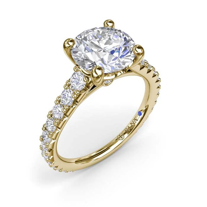 Fana Round Diamond Engagement Ring with Graduated Shank in 14K Yellow Gold