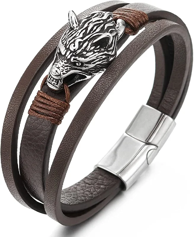 F-Metal Color: Silver-01; Leather Color: Brown