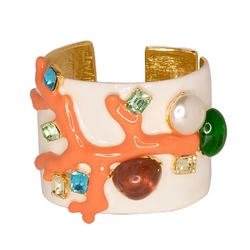 Multicolored Coral Branch Cuff