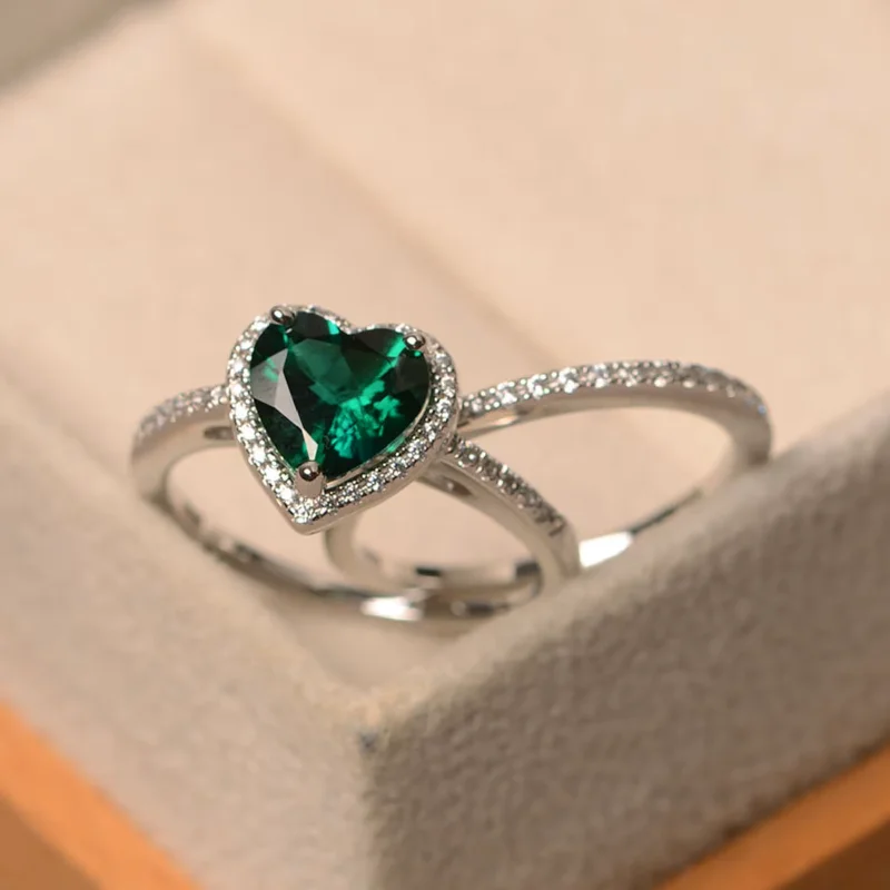 Mi Amor Emerald 2 Set Ring