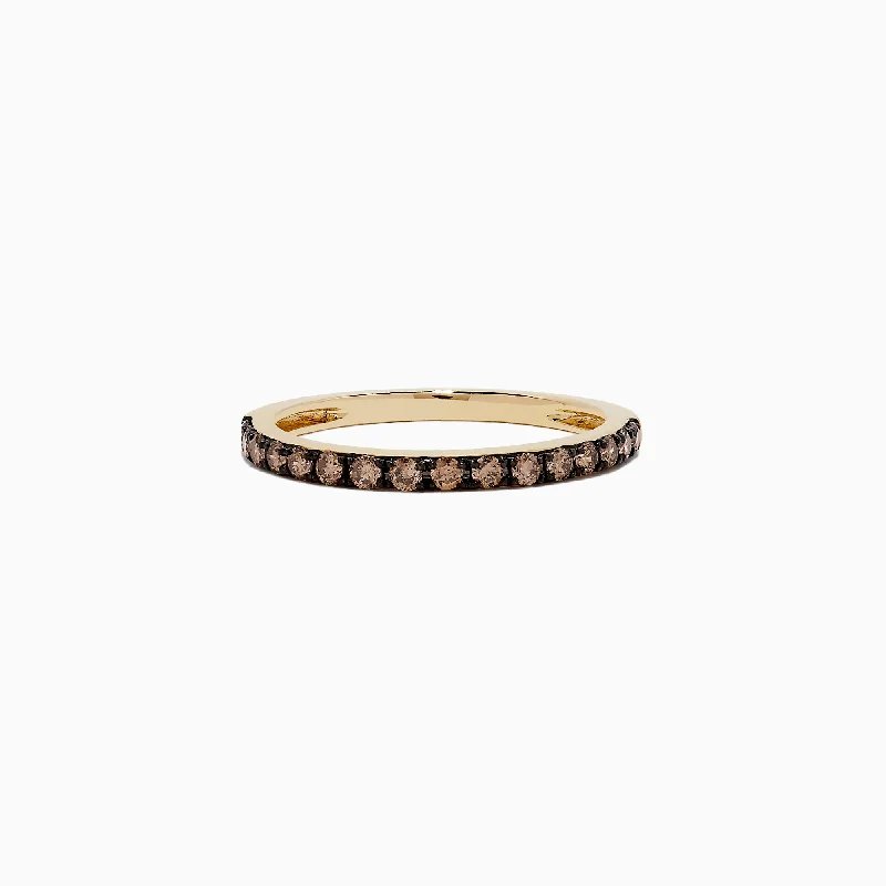 14K Yellow Gold Espresso Diamond Band, 0.34 TCW