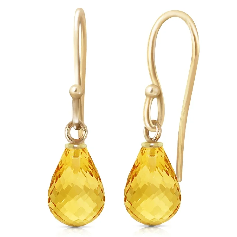 2.7 Carat 14K Solid Gold Effortless Citrine Earrings