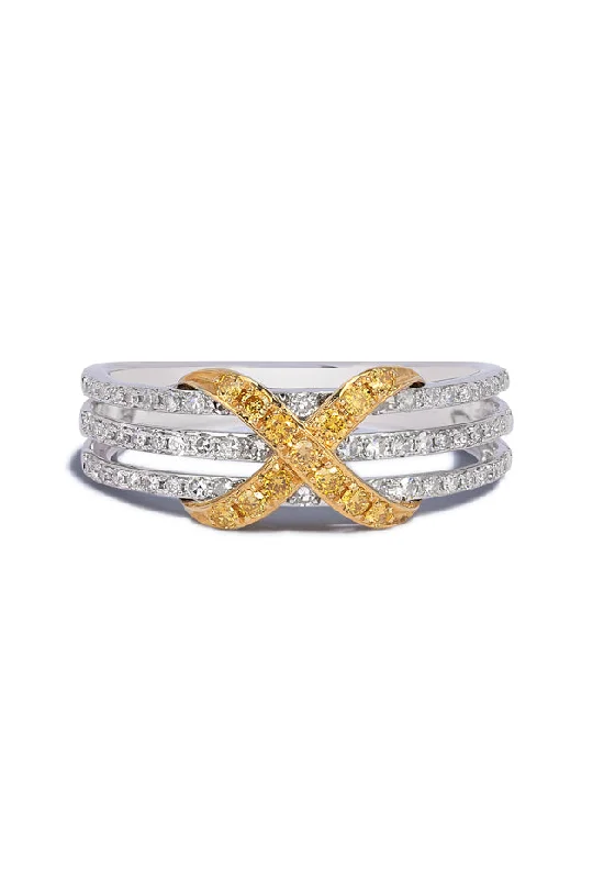 Canare 14K 2-Tone Gold Yellow and White Diamond Band, 0.35 TCW