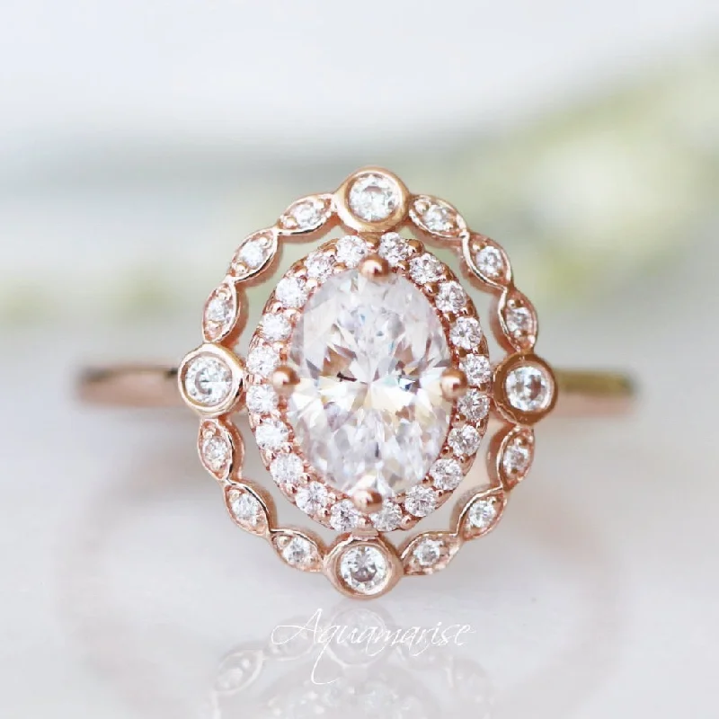 Valentina Engagement Ring- 10K/14K/18K Solid Rose Gold