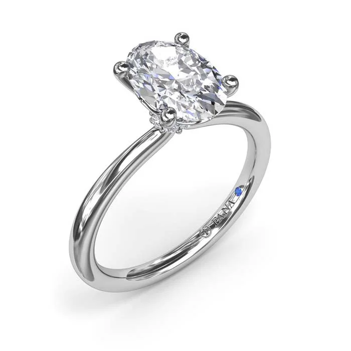 Fana Hidden Halo Engagement Ring in 14K White Gold