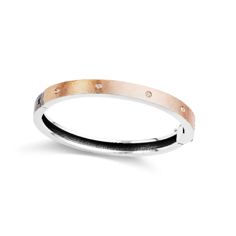 Rene Escobar Diamond Rose Gold Cuff Bracelet