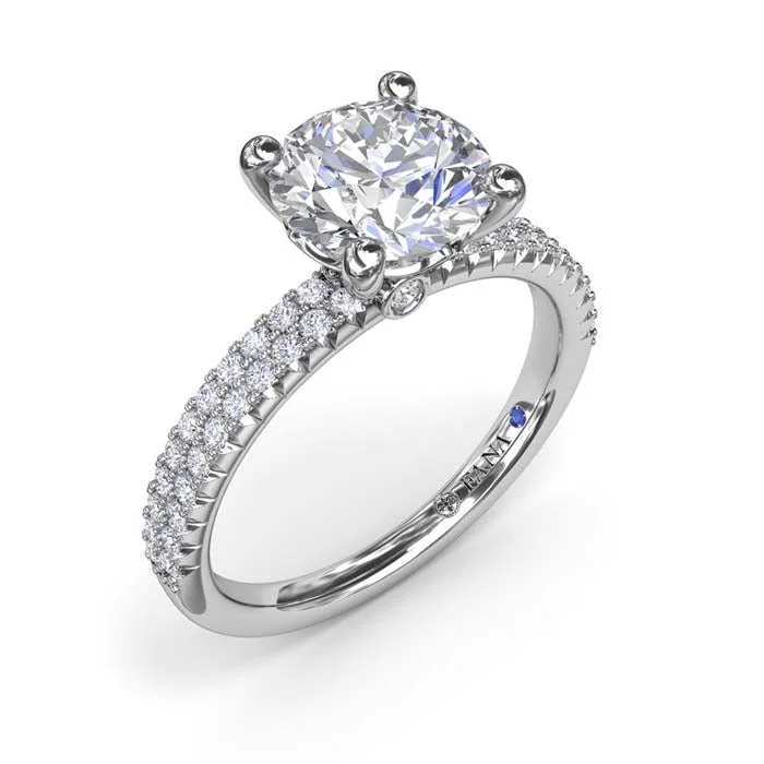 Fana Pave' Diamond Engagement Ring in 14K White Gold