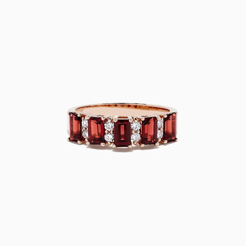 14K Rose Gold Rhodolite Garnet and Diamond Ring, 2.34 TCW