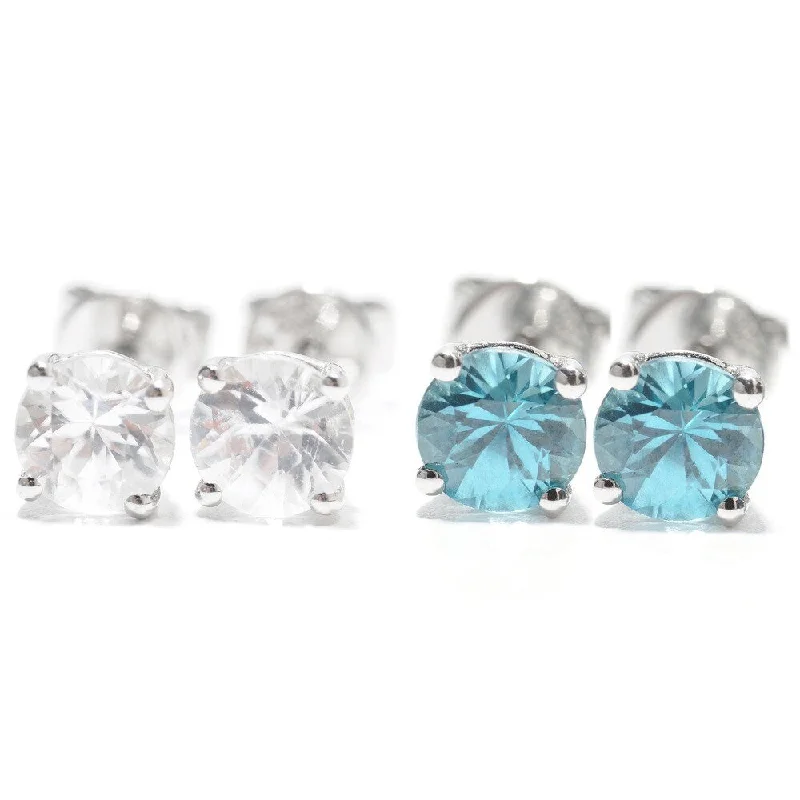 Sterling Silver 5mm Zircon Stud Earrings