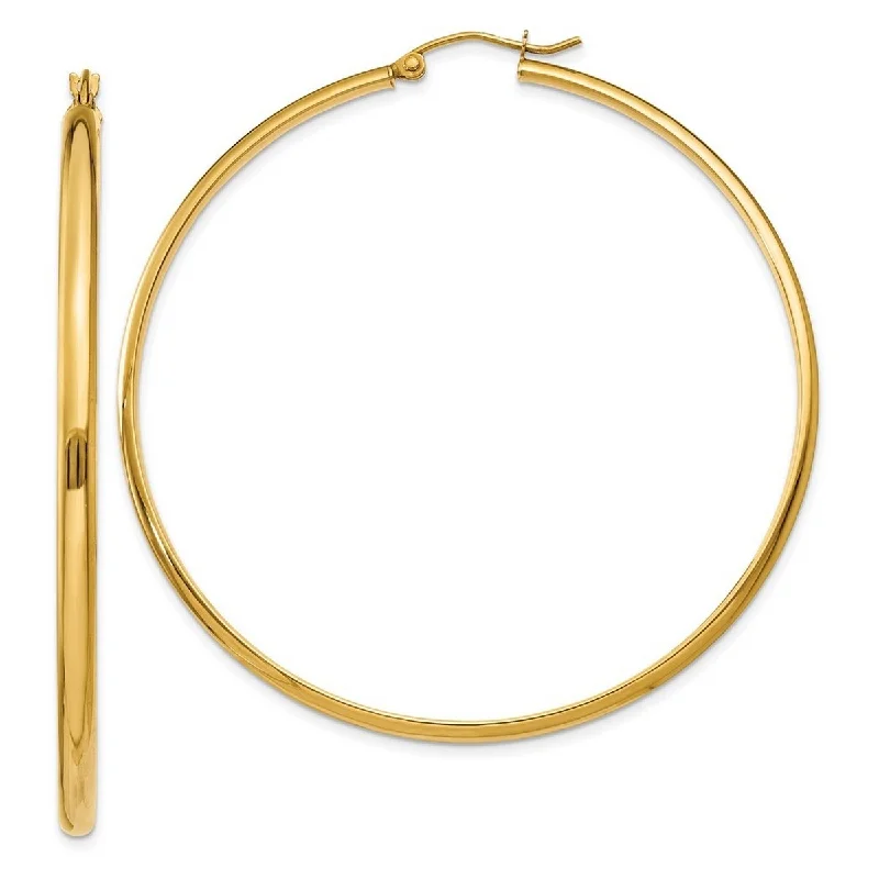 Curata 10k Yellow Gold Polished 56x59mm Hoop Earrings