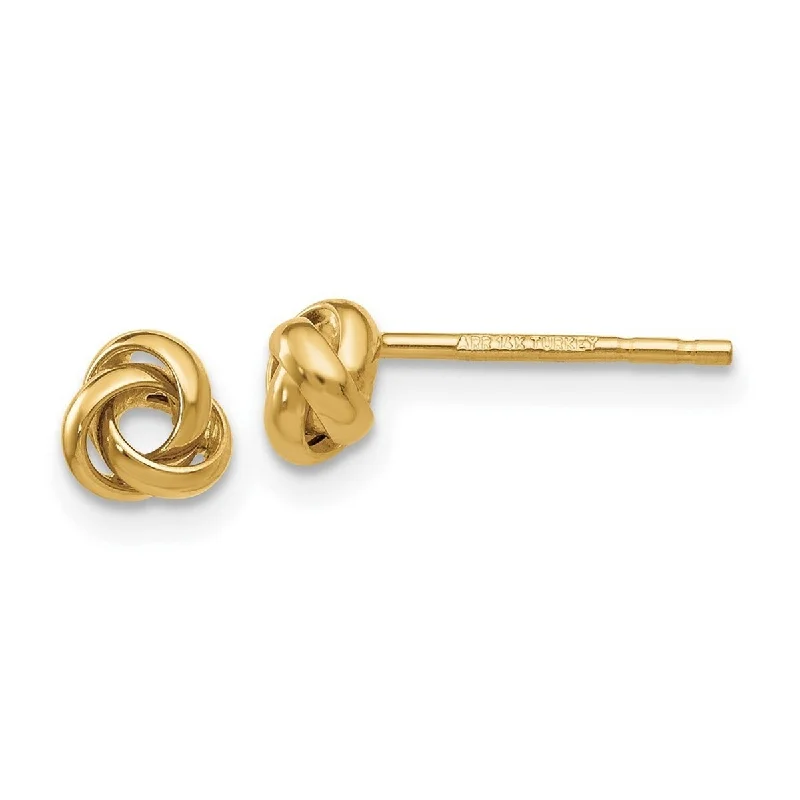 Curata 10k Yellow Gold 5mm Extra Small Polished Knot Post Earrings -