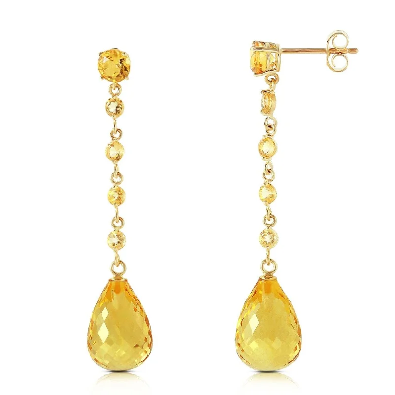 23 Carat 14K Solid Gold New View Citrine Earrings