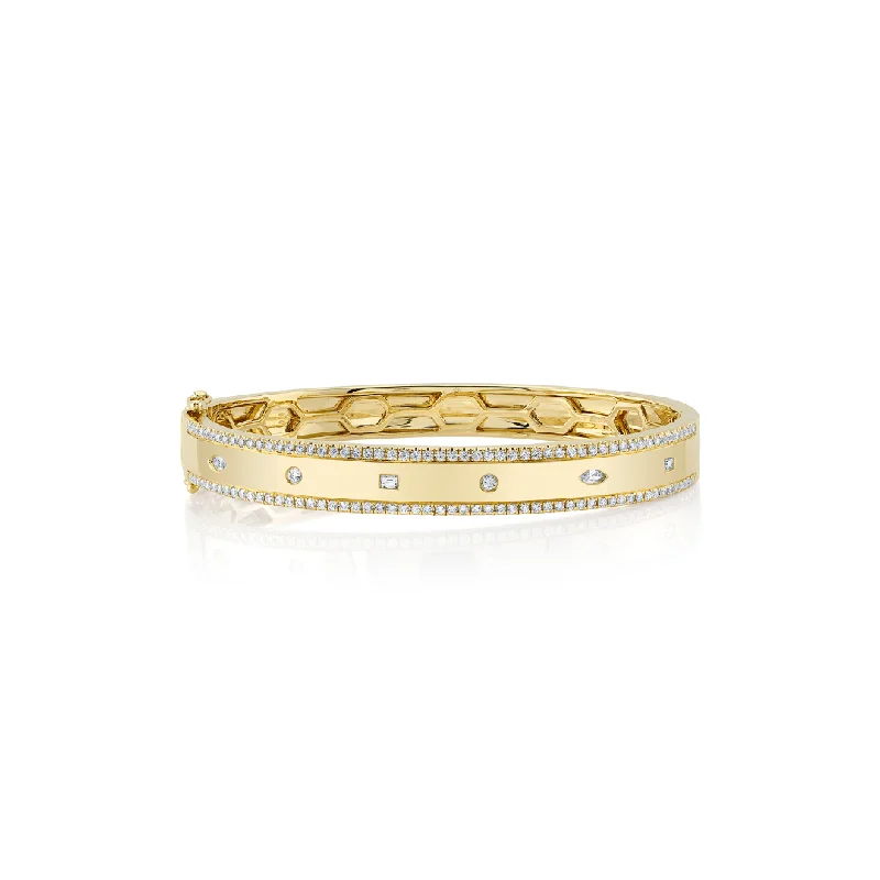 Shy Creation Baguette & Marquise Diamond Bangle