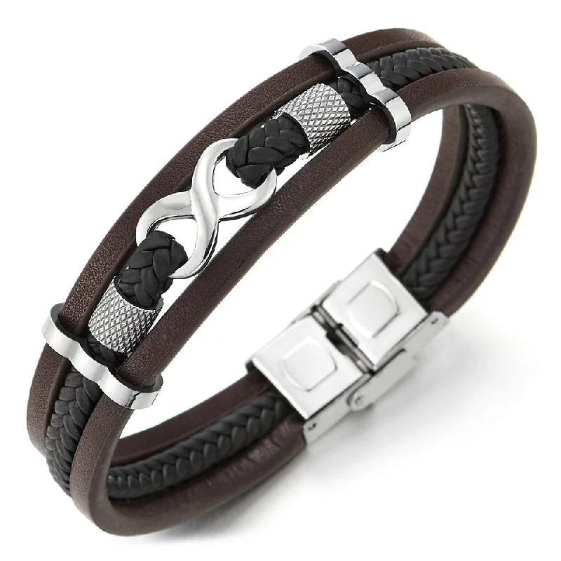 A-Metal Color: Silver; Leather Color: Brown & Black