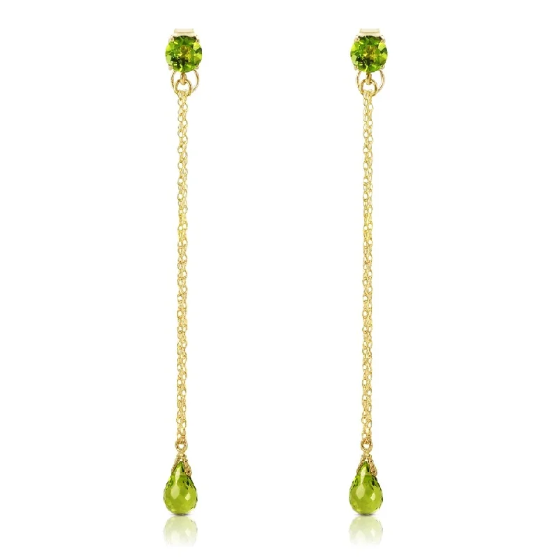 3.15 Carat 14K Solid Gold Chandelier Earrings Natural Peridot